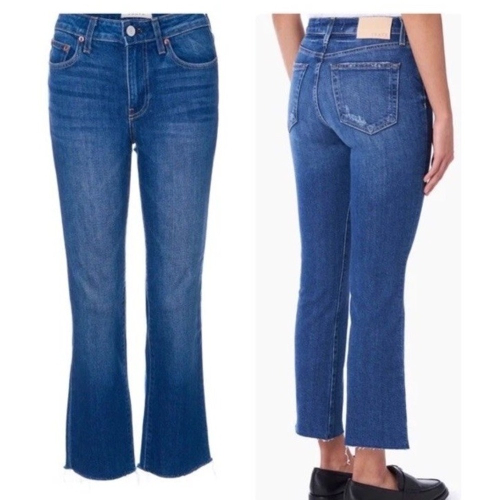 TRAVE Colette Kick Flare No Excuses Fray Hem Jeans Made In Los Angeles Womens 27